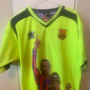 Ronaldinho Barcelona Lime Green Soccer Jersey